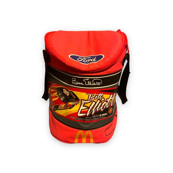 Vintage 1995 NASCAR Bill Elliot McDonald's Insulated Cooler Lunchbox w/ Sticker - Picture 3 of 6